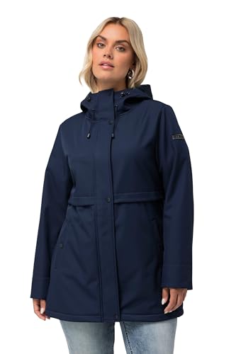 Ulla Popken Damen Hyprar: Softshelljacke mit Overlapping, wasserabweisend Jacke, Schwarz, 48-50 von Ulla Popken