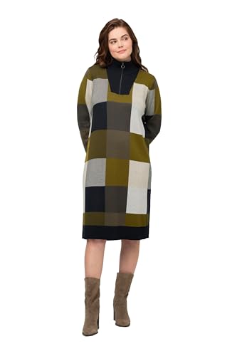 Ulla Popken, Damen, große Größen, Knitted Dress with Check von Ulla Popken