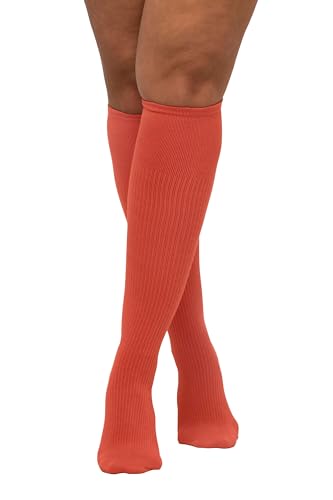 Ulla Popken Damen Kompressions-Kniestrümpfe, Starke Stützklasse Socken, orange, Einheitsgröße von Ulla Popken