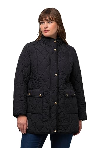 Ulla Popken Damen Landhaus Steppjacke mit Fasan-Futter Jacke, schwarz, 42-44 von Ulla Popken