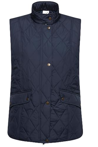 Ulla Popken Damen Landhaus Steppweste Fasan-Futter Weste, Marine, 46-48 von Ulla Popken