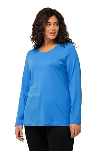 Ulla Popken Damen Langarm-shirt T-Shirts, Himmelblau, 50-52 EU von Ulla Popken