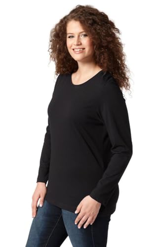 Ulla Popken Damen Langarm-shirt, Schwarz, 50-52 EU von Ulla Popken