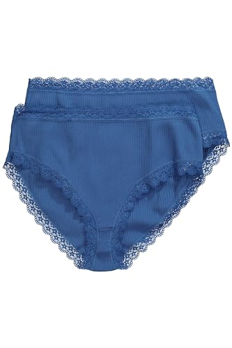 Ulla Popken, Damen, große Größen, Midislips, 2er-Pack, Rippjersey, Biobaumwolle von Ulla Popken