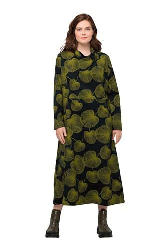 Ulla Popken, Damen, große Größen, Printed Sweat Dress with Waterfall Collar von Ulla Popken