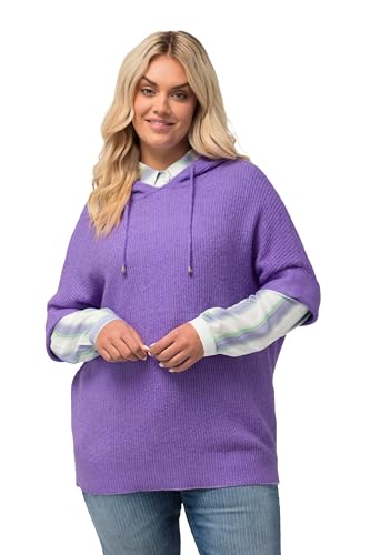 Ulla Popken, Damen, große Größen, Pullover, Kapuze, Oversized, Halbarm, Fancystrick von Ulla Popken