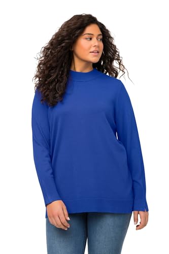 Ulla Popken Damen, Stehkragen, Langarm, Rippbündchen Pullover, Royalblau, 62-64 von Ulla Popken