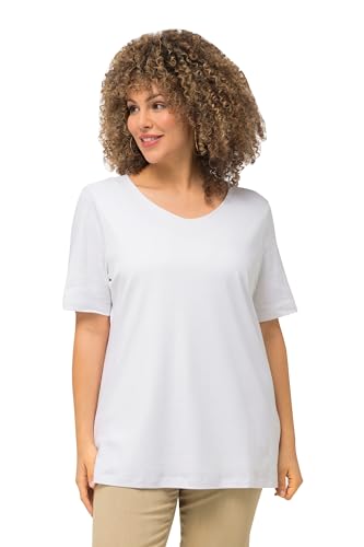 Ulla Popken Damen Basic-t-shirt T-Shirts, Schneeweiß, 54-56 EU von Ulla Popken