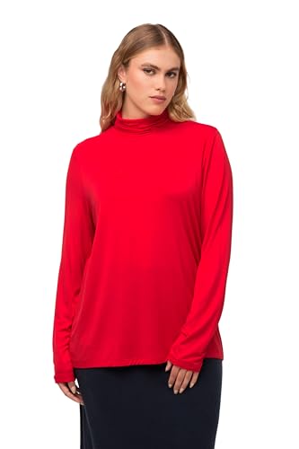 Ulla Popken Damen Rollkragen mit Raffung am Ärmel T-Shirt, rot, 58-60 von Ulla Popken