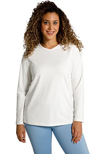 Ulla Popken Damen Ski-Funktionsshirt, Loop T-Shirt, schneeweiß, 50-52 von Ulla Popken