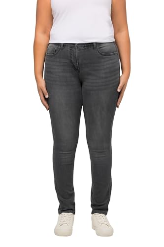 Ulla Popken Damen Skinnyjeans Sarah, Schmale 5-pocket-form, High Waist Hose, Grey Denim, 40W / 32L EU von Ulla Popken