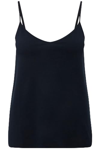 Ulla Popken Damen Spaghetti Top Leicht V-Ausschnitt 829350 T-Shirt, Marine, 46-48 EU von Ulla Popken