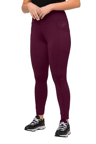 Ulla Popken Damen Sportleggings, schnelltrocknend, hochelastisch Leggings, Dunkel Beere, 42-44 von Ulla Popken