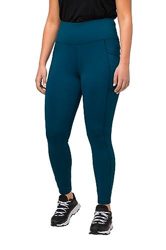 Ulla Popken Damen Sportleggings, schnelltrocknend, hochelastisch Leggings, Dunkles Petrol, 46-48 von Ulla Popken