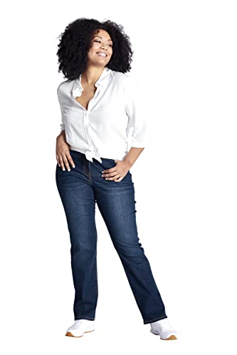 Ulla Popken Damen Straight-jeans Hose, Blue Denim, 33W / 34L EU von Ulla Popken