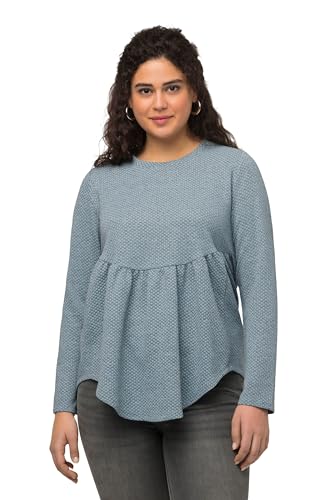 Ulla Popken, Damen, große Größen, Struktursweatshirt mit Volant, A-line von Ulla Popken