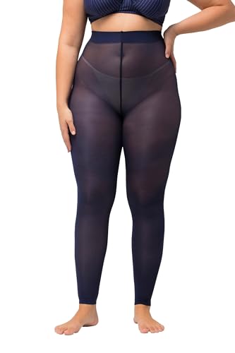 Ulla Popken Damen, 60den Strumpf-Leggings, Blau, 30-32 von Ulla Popken