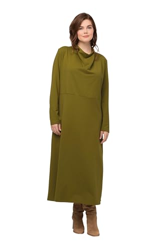 Ulla Popken Damen Sweat Dress with Waterfall Collar Kleider, gelbgrün, 50-52 von Ulla Popken