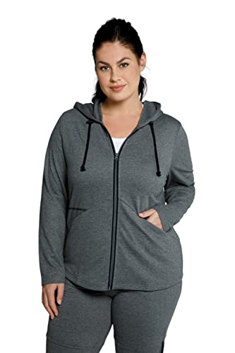 Ulla Popken, Damen, große Größen, Sweatjacke, Kontrast am zipper von Ulla Popken