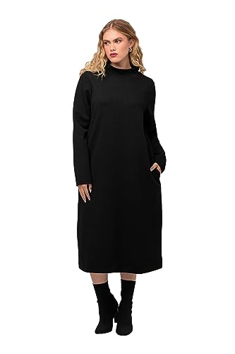 Ulla Popken Damen Sweatkleid, Struktur Kleider, schwarz, 50-52 von Ulla Popken