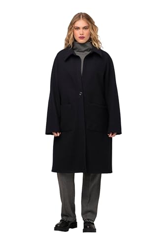 Ulla Popken Damen Sweatmantel Sweatjacke, schwarz, 42-44 von Ulla Popken
