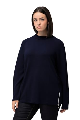 Ulla Popken, Damen, große Größen, Sweatshirt, Querrippen, Stehkragen, Zipper, Langarm von Ulla Popken