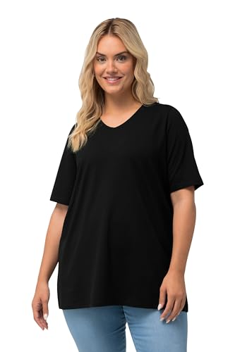 Ulla Popken Damen T-shirt, A-linie, V-ausschnitt, Halbarm, Schwarz, 62-64 EU Ulla Popken Damen T-shirt, A-linie, V-ausschnitt, Halbarm, Schwarz, 62-64 EU von Ulla Popken