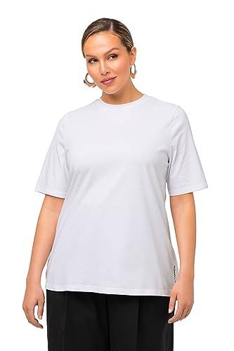 Ulla Popken Damen, Classic, Stehkragen, Halbarm T-Shirt, schneeweiß, 54-56 von Ulla Popken