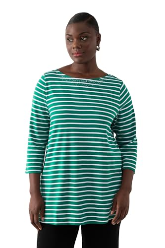 Ulla Popken, Damen, große Größen, T-Shirt, Pima Cotton mit Ringel von Ulla Popken