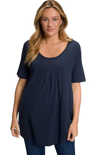 Ulla Popken, Damen, große Größen, T-Shirt, Zierfalten, A-Linie, Rundhals, Halbarm, Modal von Ulla Popken