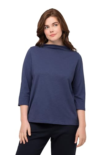 Ulla Popken Damen Classic solid T-Shirt, Blau Grau, 50-52 von Ulla Popken