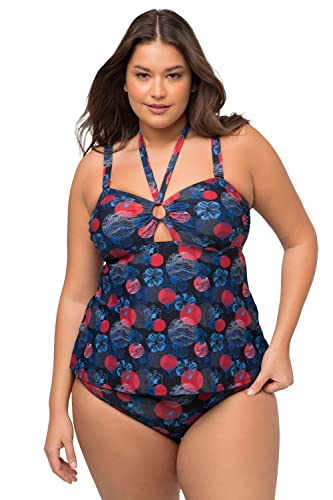 Ulla Popken Damen Neckholder Flowerpoints, recycelt Tankini-Set, Marine, 42 von Ulla Popken