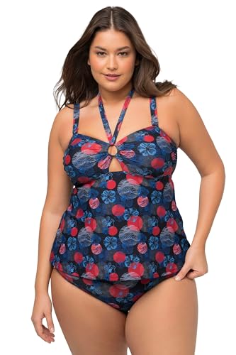 Ulla Popken Damen Neckholder Flowerpoints, recycelt Tankini-Set, Marine, 52 von Ulla Popken