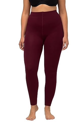 Ulla Popken Damen Thermo-Strumpfleggings, Flauschiges Futter Strumpfhose, Bordeauxrot, 42-44 von Ulla Popken