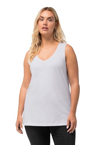 Ulla Popken Damen Top mit V-Ausschnitt, Classic T-Shirts, Schneeweiß, 54-56 von Ulla Popken