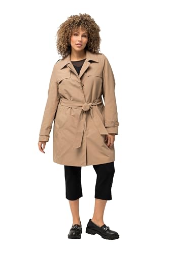 Ulla Popken, Damen, große Größen, Trenchcoat, A-Linie, Hemdkragen, Bindegürtel von Ulla Popken