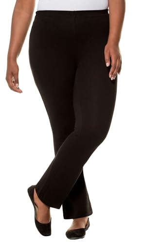 Ulla Popken Damen große Größen Übergrößen Plus Size Hose, Yogahose, Jersey, ausgestelltes Bein, Elastikbund schwarz 58+ 701154100-58+ von Ulla Popken