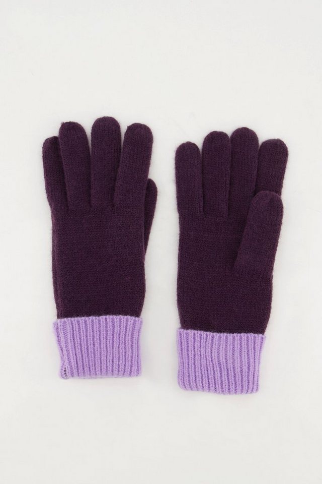 Ulla Popken Baumwollhandschuhe Handschuhe farbige Bündchen weicher Strick von Ulla Popken