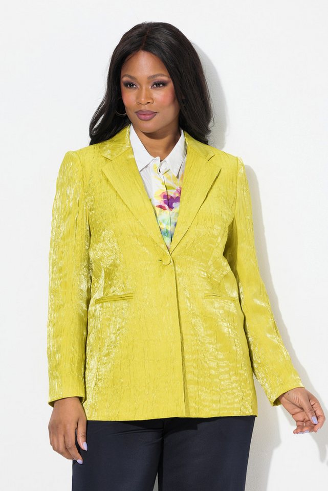 Ulla Popken Blusenblazer Crash-Blazer Struktur Reverskragen Langarm von Ulla Popken