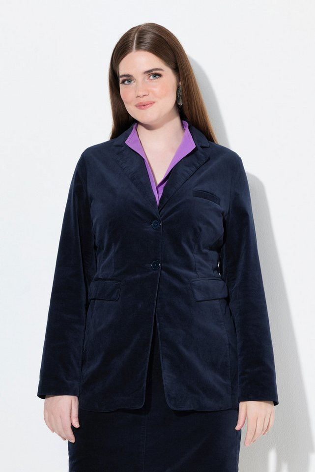 Ulla Popken Blusenblazer Samtblazer leicht tailliert Reverskragen von Ulla Popken