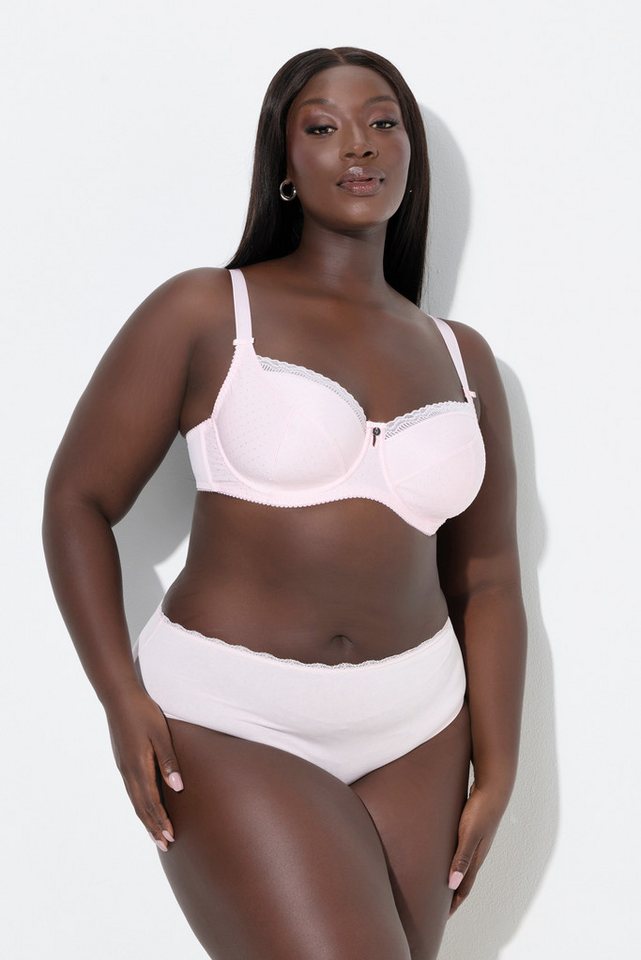 Ulla Popken Bügel-BH Bügel-BH Jacquard Spitzenkante Cup C - G von Ulla Popken