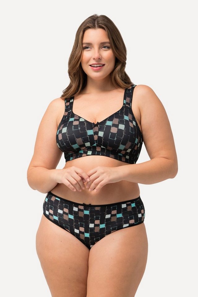 Ulla Popken Bügelloser BH Soft-BH geometrischer Druck ohne Bügel Cup C - D von Ulla Popken