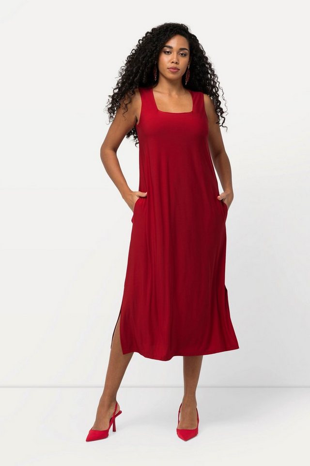 Ulla Popken Cocktailkleid Jersey-Kleid A-Linie Carree-Ausschnitt ärmellos von Ulla Popken