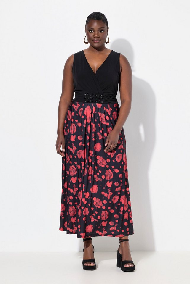 Ulla Popken Cocktailkleid Maxikleid A-Linie V-Ausschnitt ärmellos Taschen von Ulla Popken