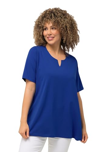 Ulla Popken Damen, A-Linie, Tunika-Ausschnitt, Halbarm T-Shirt, Kobaltblau, 58-60 von Ulla Popken