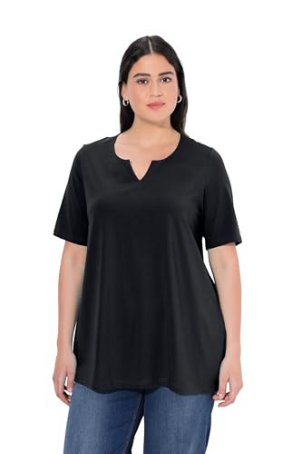 Ulla Popken Damen, A-Linie, Tunika-Ausschnitt, Halbarm T-Shirt, Schwarz, 42-44 Ulla Popken Damen, A-Linie, Tunika-Ausschnitt, Halbarm T-Shirt, Schwarz, 42-44 von Ulla Popken