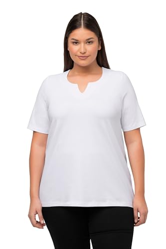 Ulla Popken Damen, A-Linie, Tunika-Ausschnitt, Halbarm T-Shirt, Schneeweiß, 58-60 von Ulla Popken