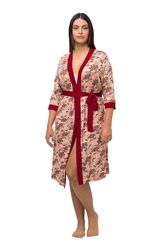 Ulla Popken Damen große Größen Übergrößen Plus Size Kimono, gemustert, offene Form, Schalkragen, Langarm sand 50+ 808185309-50+ von Ulla Popken