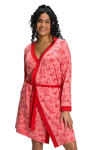 Ulla Popken Damen große Größen Übergrößen Plus Size Kimono, Country-Druck, V-Ausschnitt, 3/4-Arm hellrot 46+ 806867514-46+ von Ulla Popken