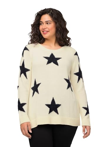 Ulla Popken Damen, Flauschige Sterne, Rundhals, Langarm Pullover, Offwhite, 46-48 von Ulla Popken